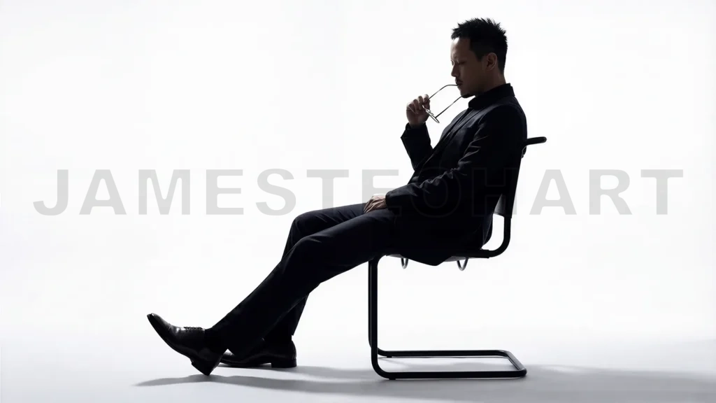 
Businessman sitting, reflecting on business ideas and decisions