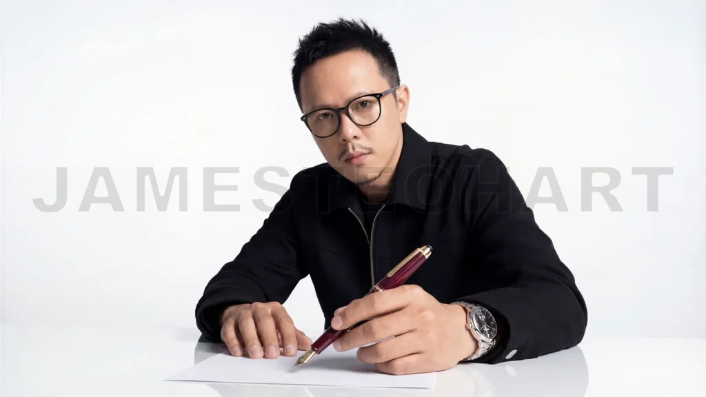 
Hiep le writing with pen on paper