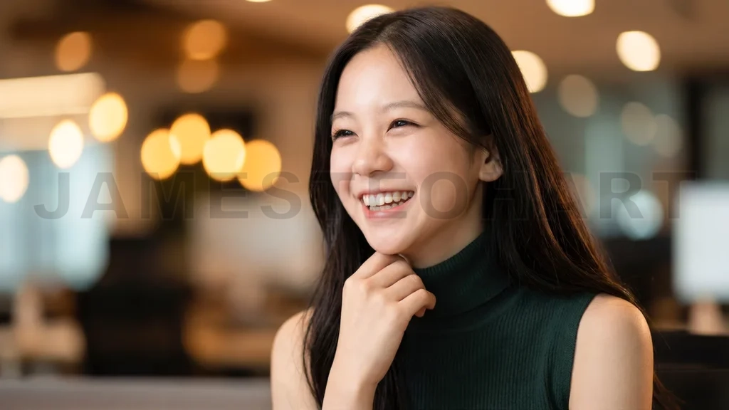 
Confident Asian Businesswoman Smiling Office Portrait