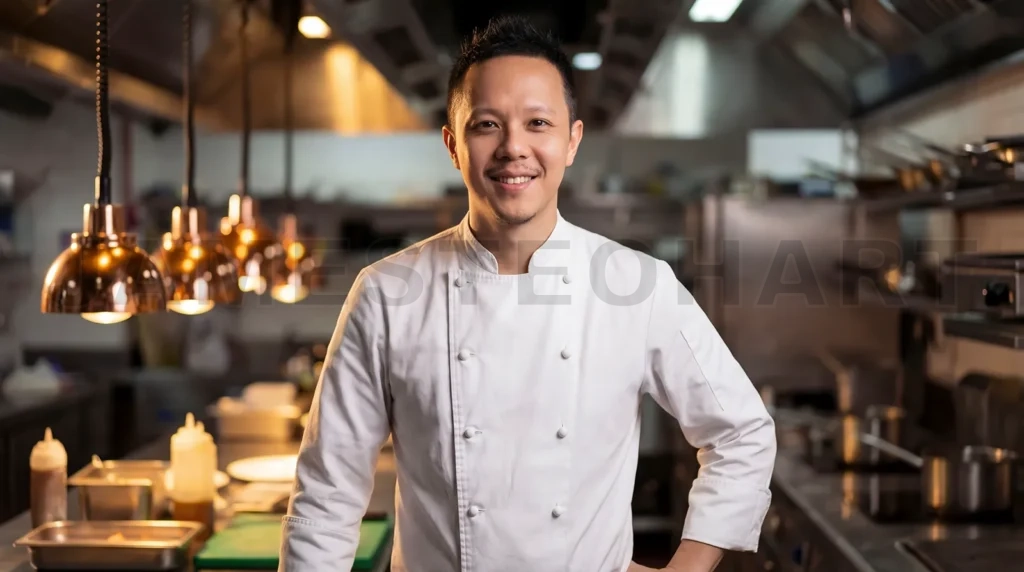 
Asian Professional Chef in Commercial Kitchen