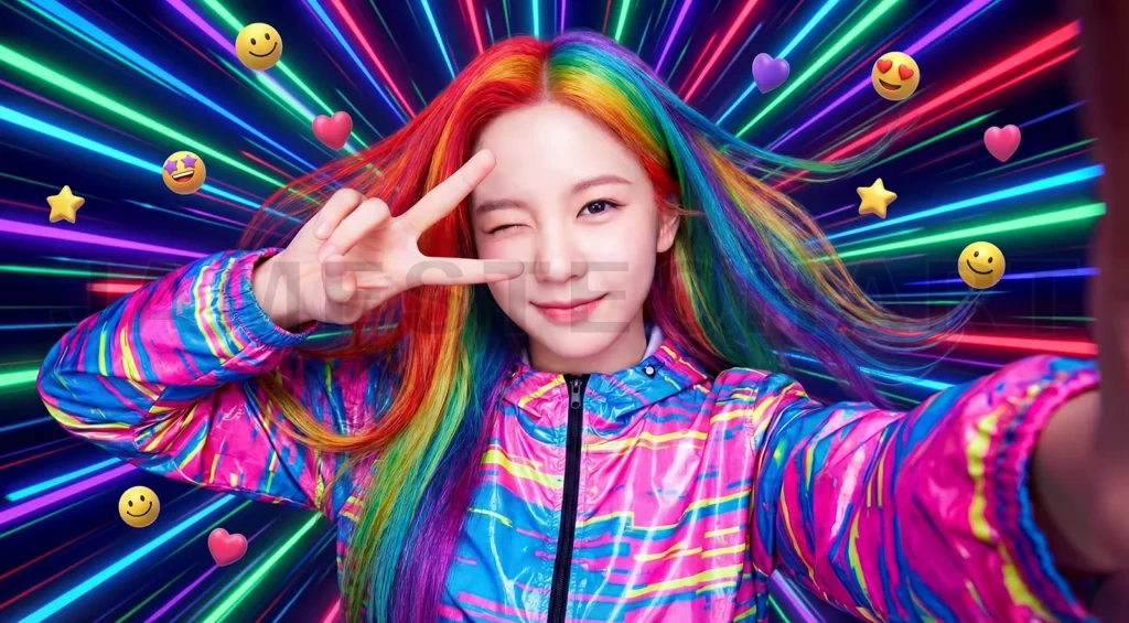 
Young woman taking selfie, experiencing social media addiction