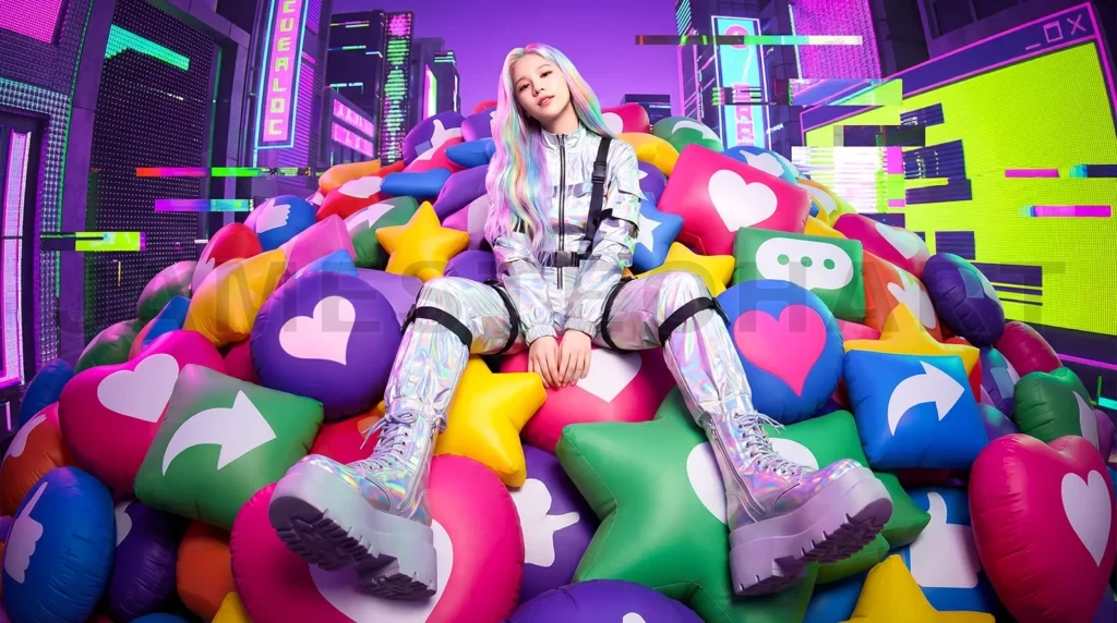 
Colorful Chat Bubble Social Media Creator Concept