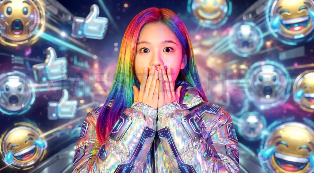 
Asian Person Augmented Reality Cyberpunk Concept