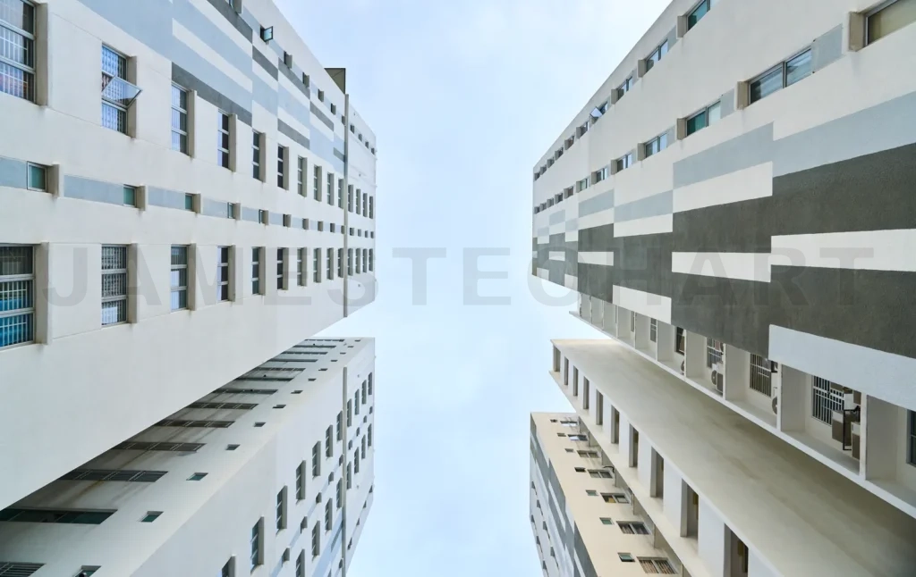 
Modern apartment buildings reaching for the sky