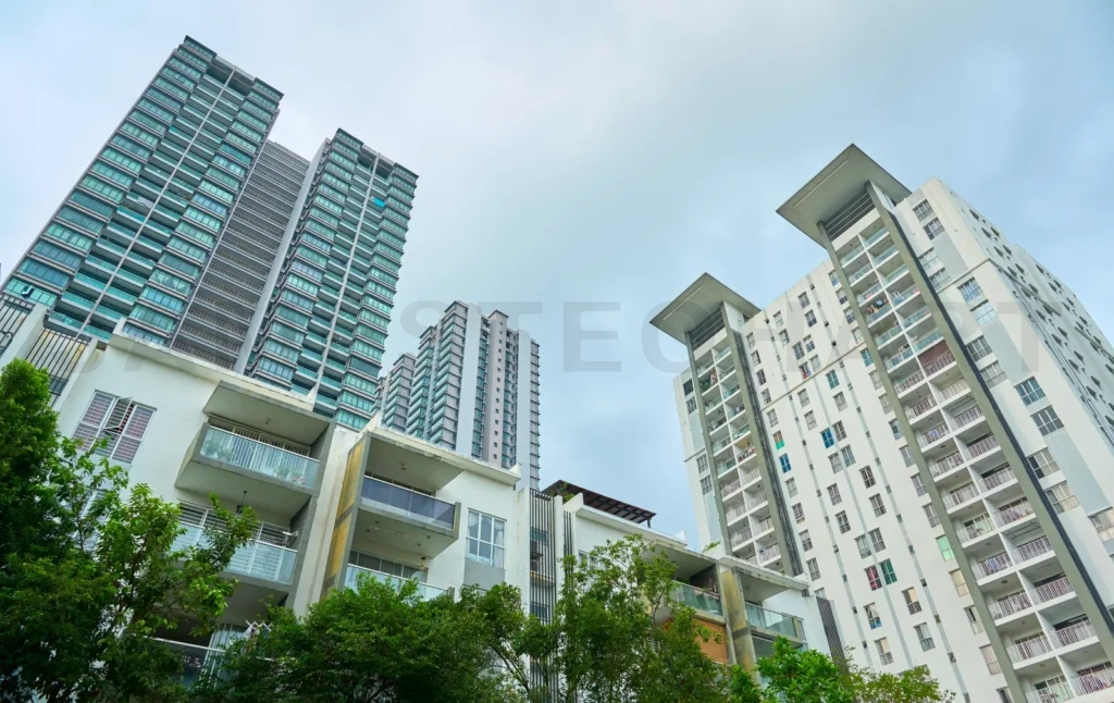 
Modern residential buildings reaching for the sky in a vibrant c