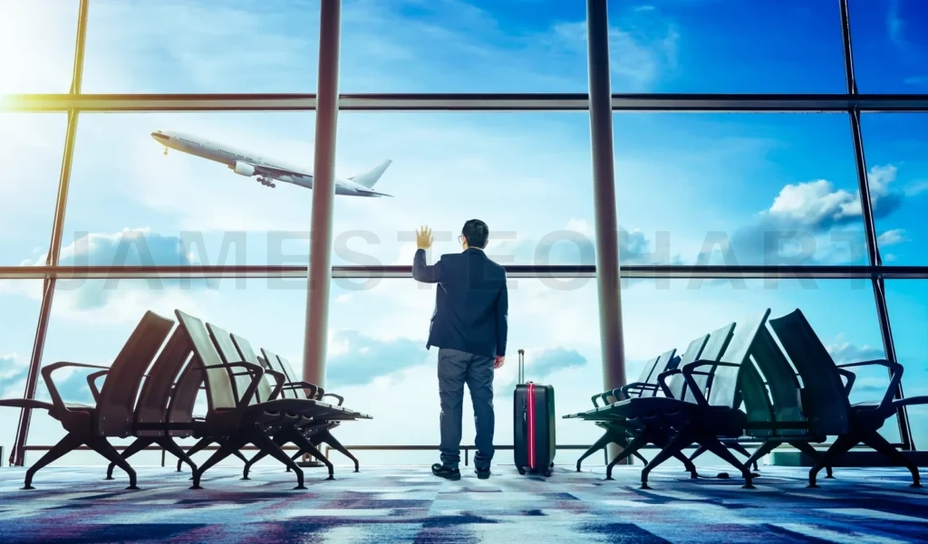 
Young Businessman Waving Good Bye At Airport