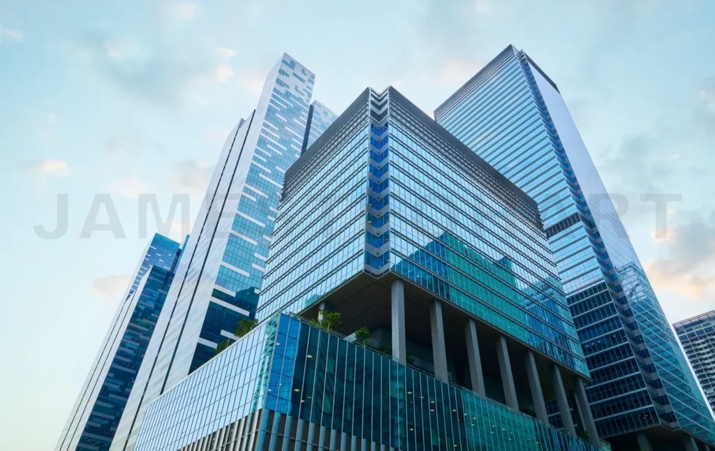 
Modern skyscrapers reaching for the sky in singapore’s financial district