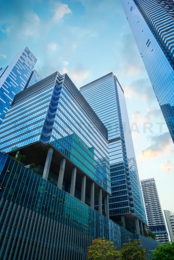 
Modern skyscrapers reaching for the sky in singapore’s business district