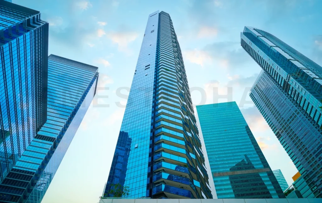 
Modern skyscrapers reaching for the sky in singapore’s financial district