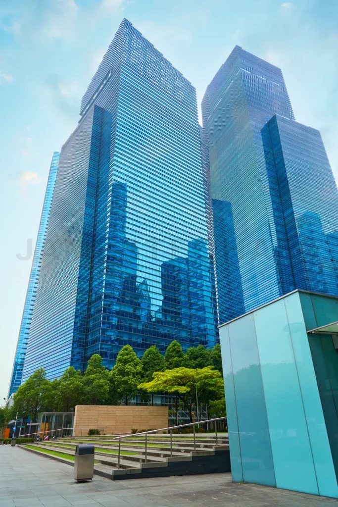 
Modern skyscrapers rising in singapore’s financial district