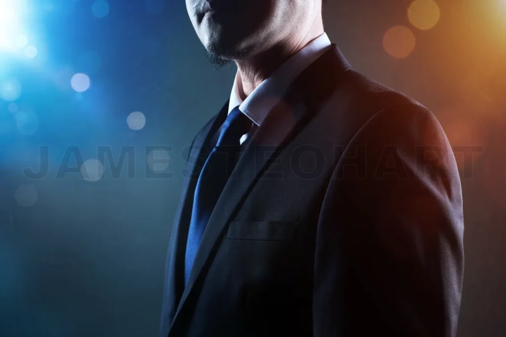 
Closeup Business Man With Crossed Arms With Bokeh And Light Flare Effect Apply
