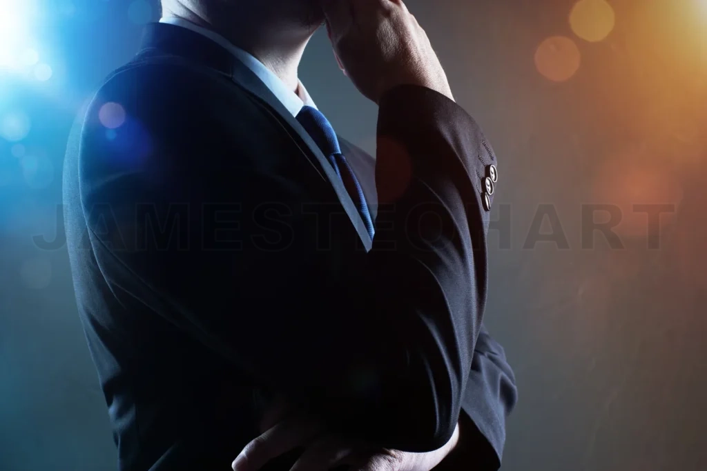 
Closeup Business Man With Bokeh And Light Flare Effect Apply