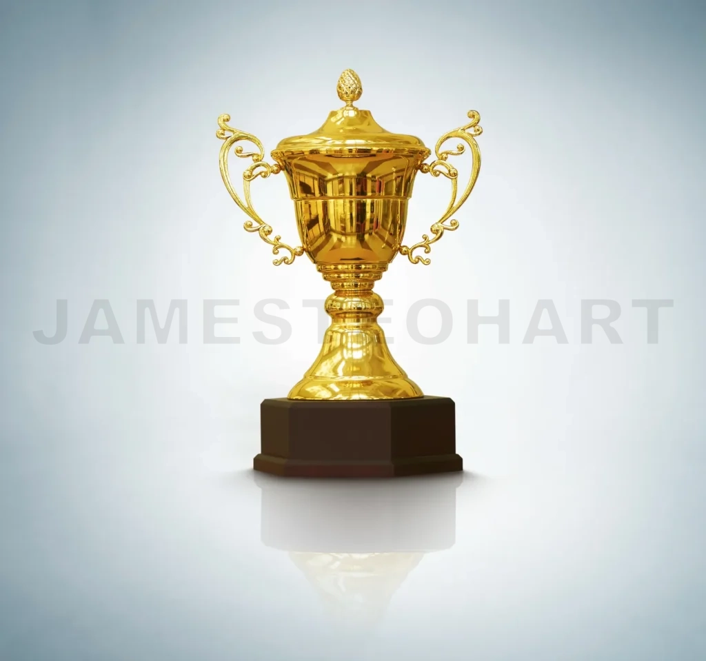 
Golden Trophy Isolated On White Background