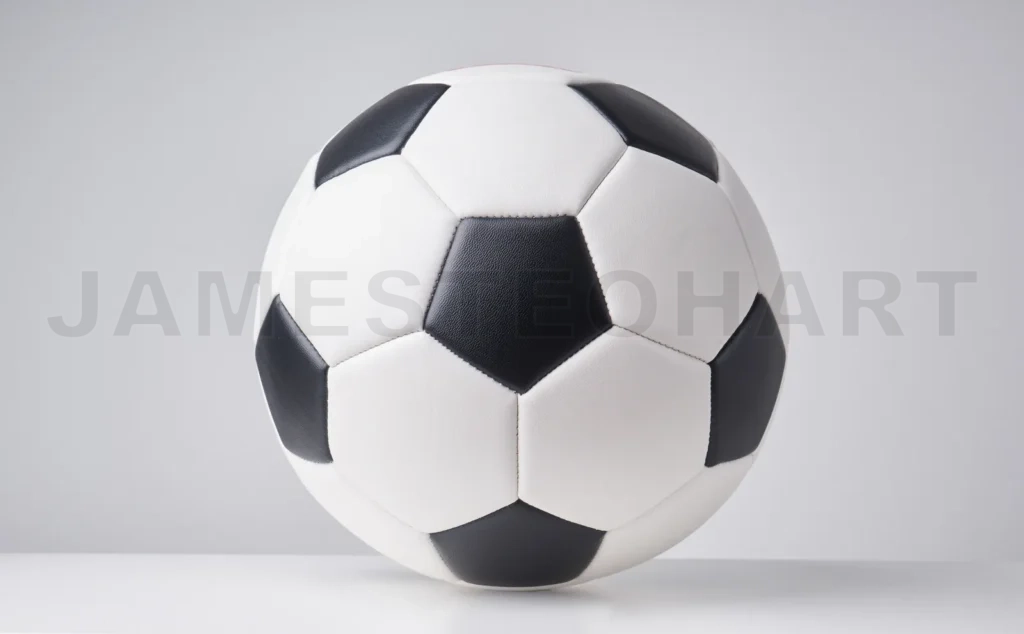 
Soccer Or Football Ball Close Up Image On Light Grey Background