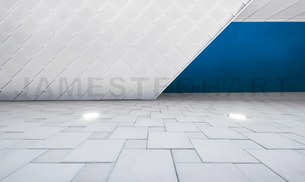 
Geometric Structure Wall And Empty Floor