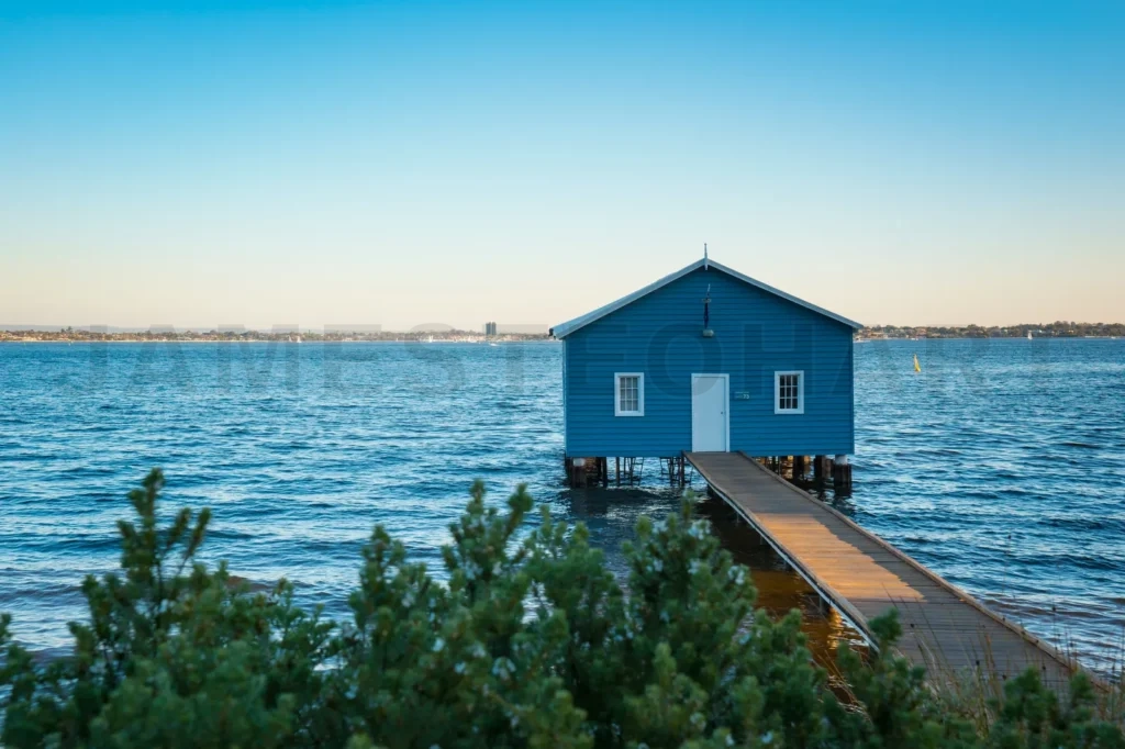 
Sunset Over The Matilda Bay Boathouse In The Swan River In Perth, Western Australia