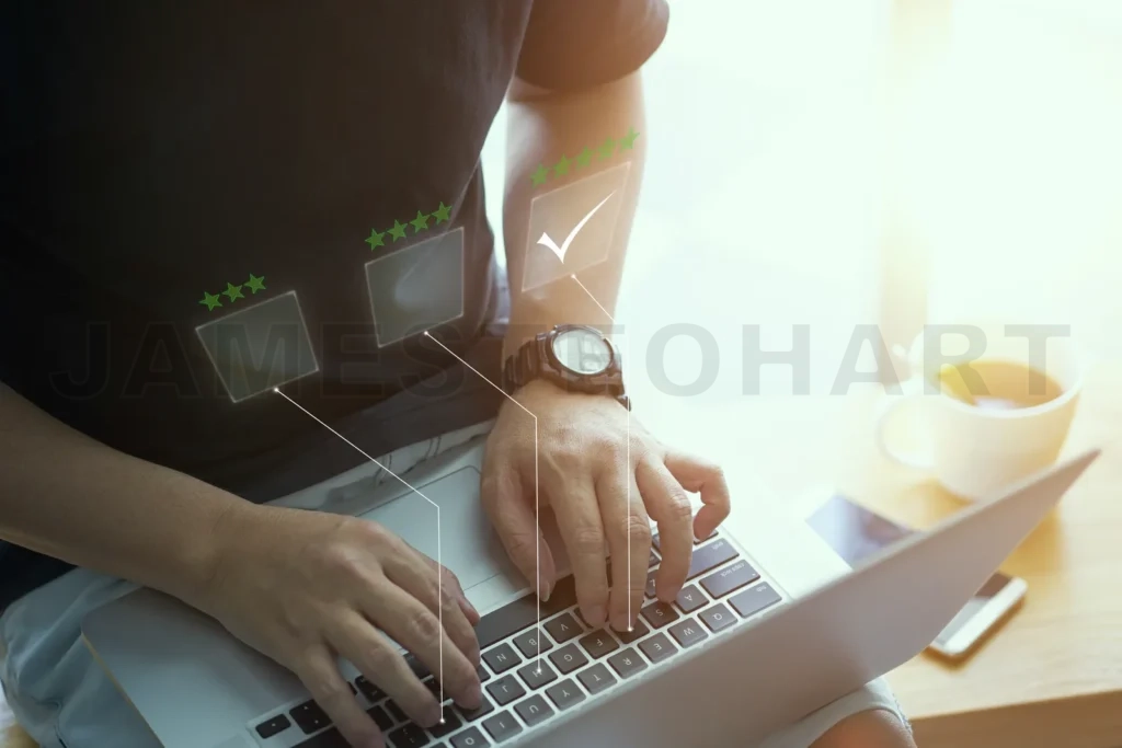 
Businessman Pressing Rating Or Ranking Choice On The Keyboard , Concept Of Classification And Evaluation