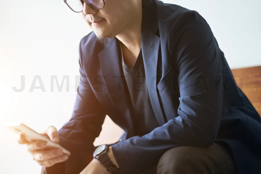 
Closeup Of Businessman Using Smartphone