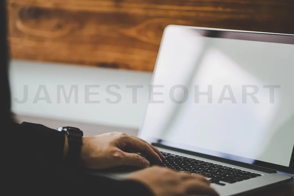 
Closeup Unknow Hand Using Laptop, Selective Focusing