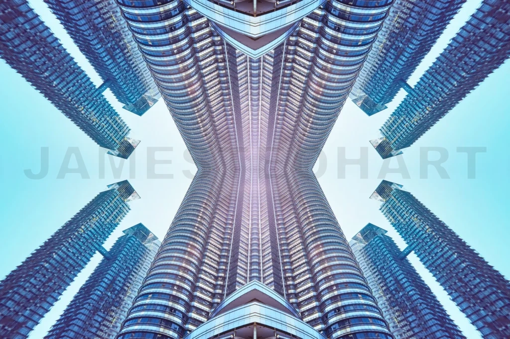 
Abstract Images Flip Effect Of Contemporary Steel  Skyscraper