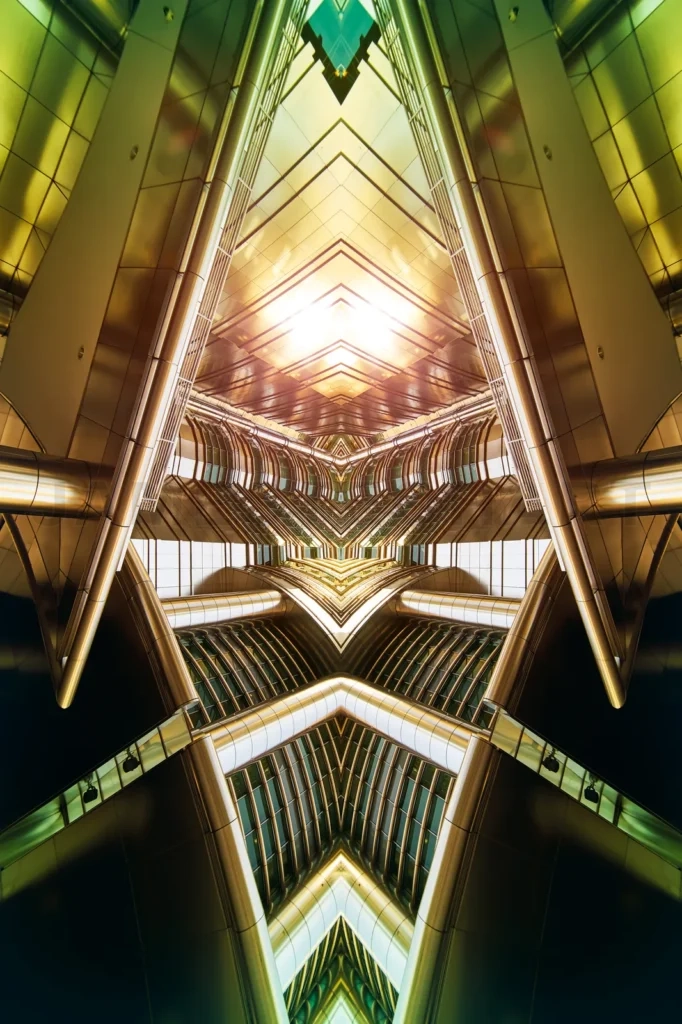 
Abstract Images Flip Effect Of Contemporary Steel  Skyscraper