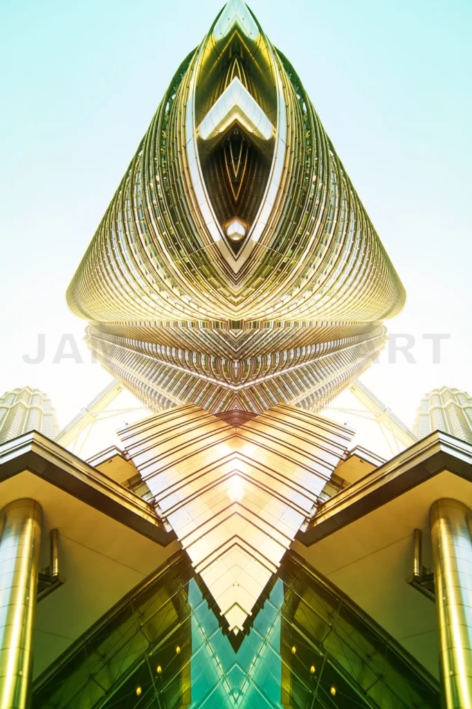 
Abstract Images Flip Effect Of Contemporary Steel  Skyscraper