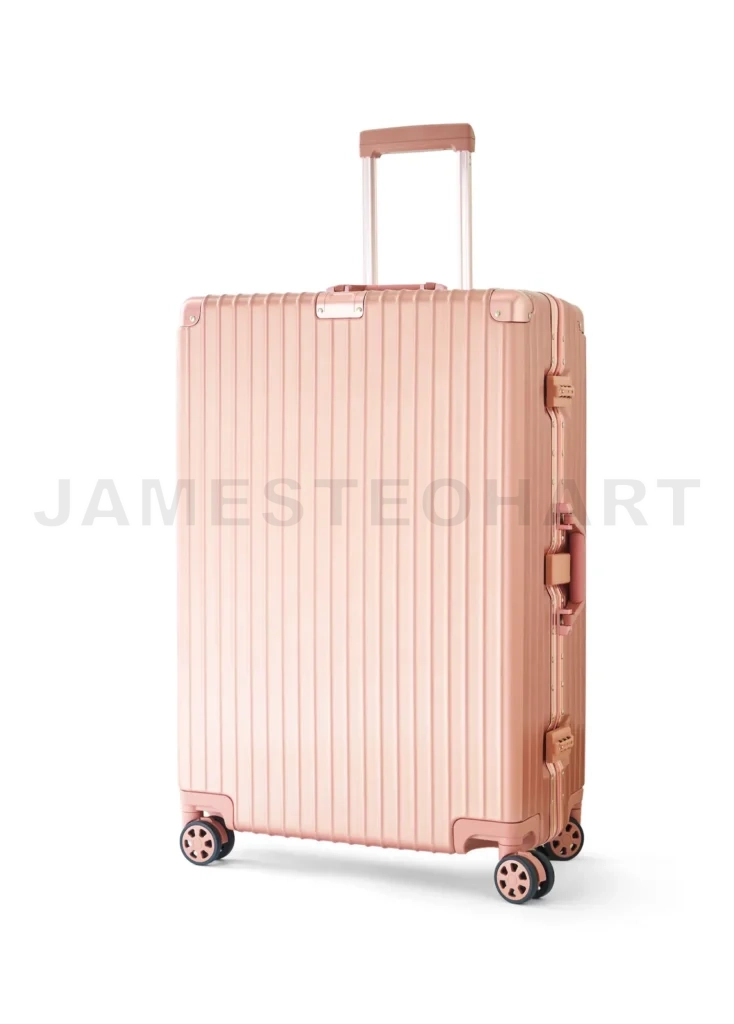 
Light Gold Suitcase Or Luggage Isolated On White Background