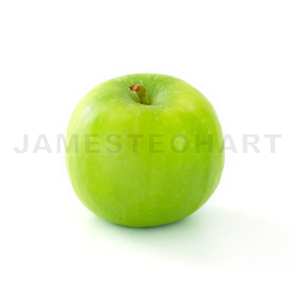 
Juicy Green Apple Fruit Isolated On White Background