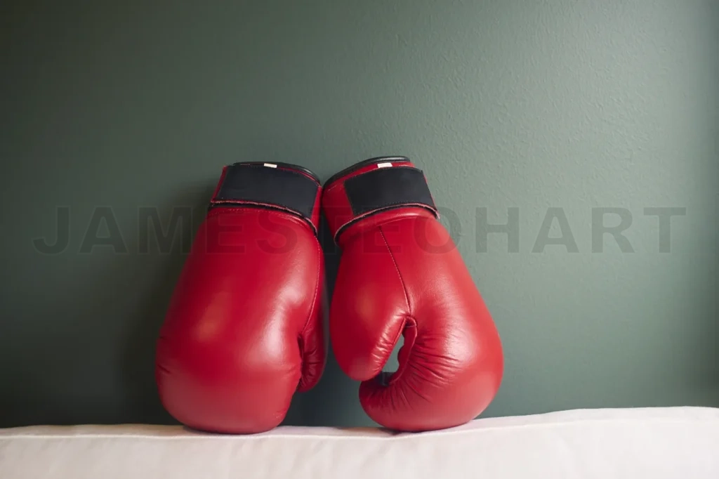 
Boxing Gloves On A Green Background