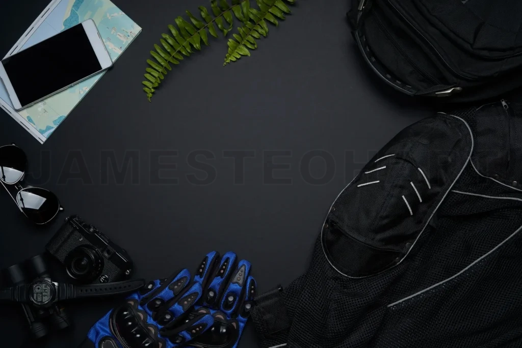 
Preparing for motorcycle adventure trip with essential gear