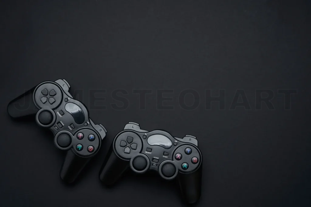 
Gaming controllers symbolizing competition and entertainment