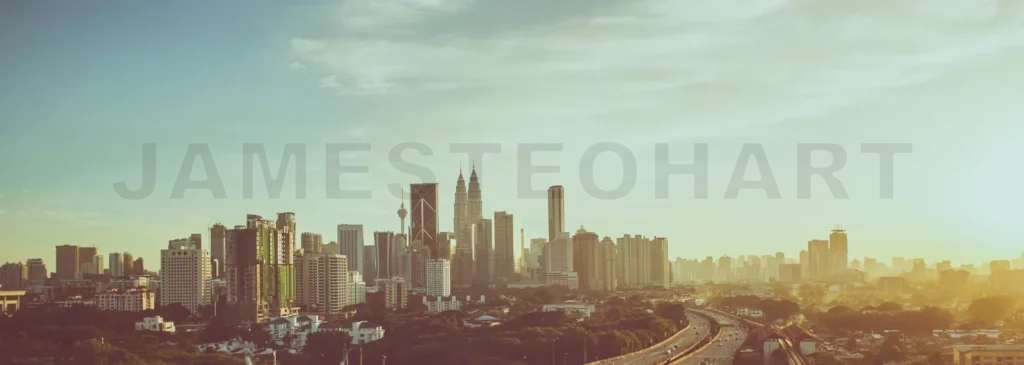
Dramatic Scenery Of Elevated Highway Heading Towards Kuala Lumpur City Centre During Sunset