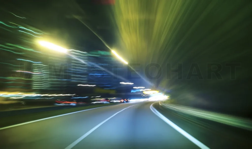 
Moving Forward Motion Blur Background,Night Scene