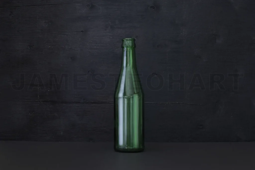 
Blank Green Botles On Black Color Background