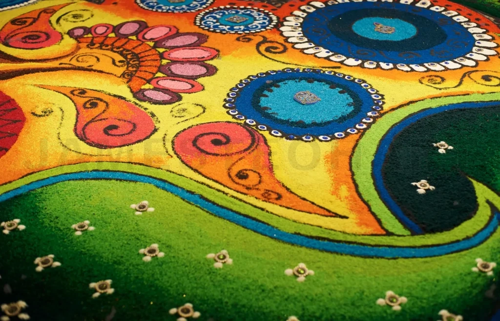 
Deepak With Colourful Rangoli