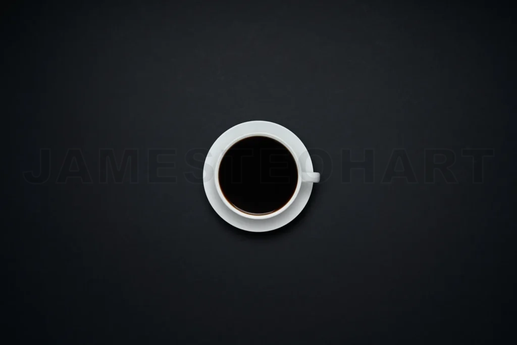 
Black coffee cup on dark background