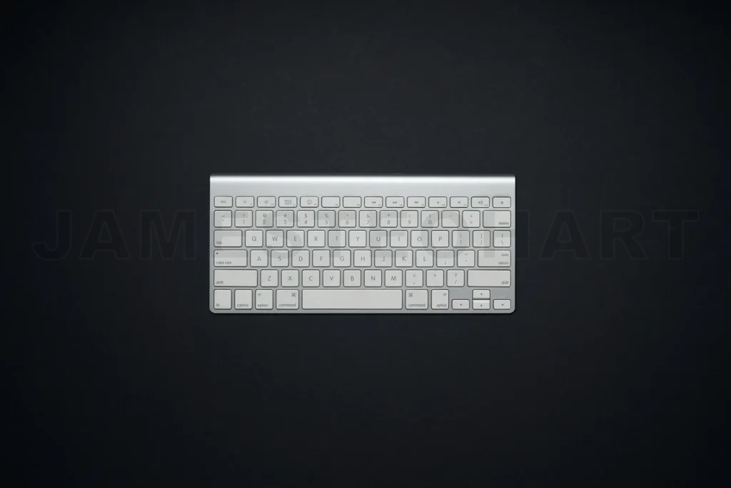 
Wireless computer keyboard on dark background