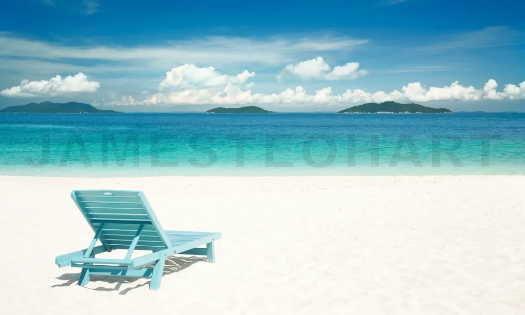 
Beach Tropical With Relaxing Chair ,White Sandy And Crystal Water