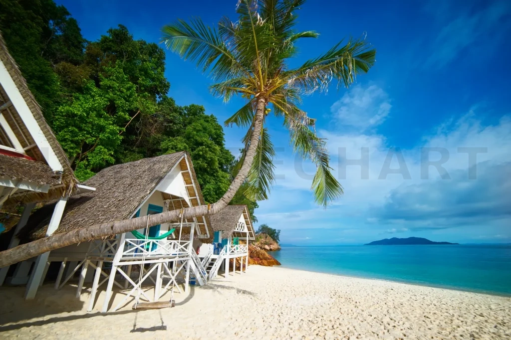 
Rawa Beach In Sunny Day , World Famous Destination, Beautiful Weather And Idyllic Tropical Island