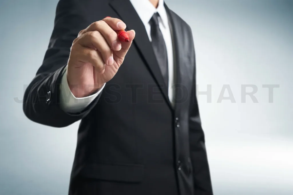 
Businessman Writing, Drawing On Blank Space