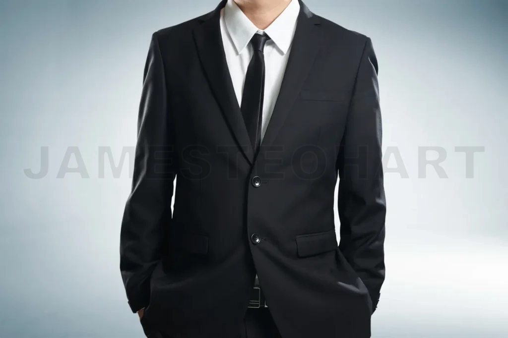 
Confidence Businessman In Black Suit , Close Up