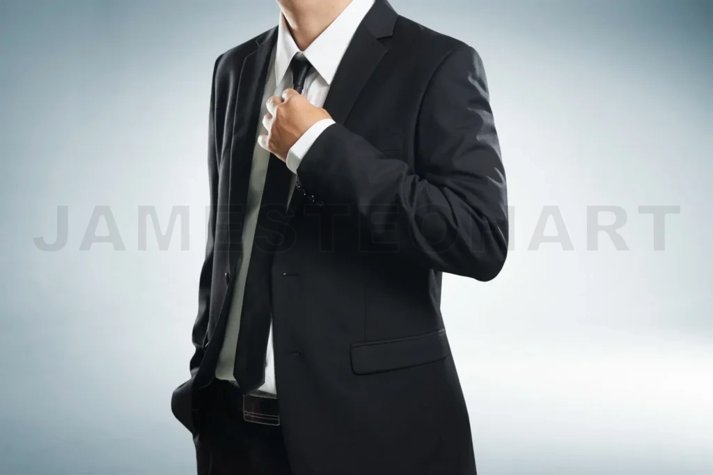 
Confidence Businessman In Black Suit , Close Up