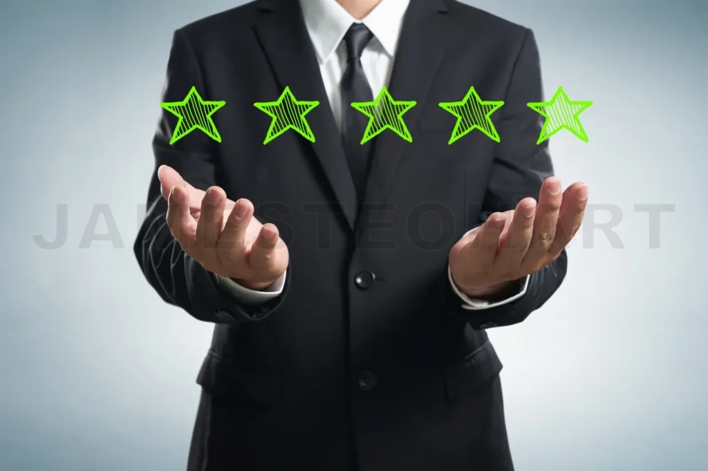
Businessman Holding Five Star Rating