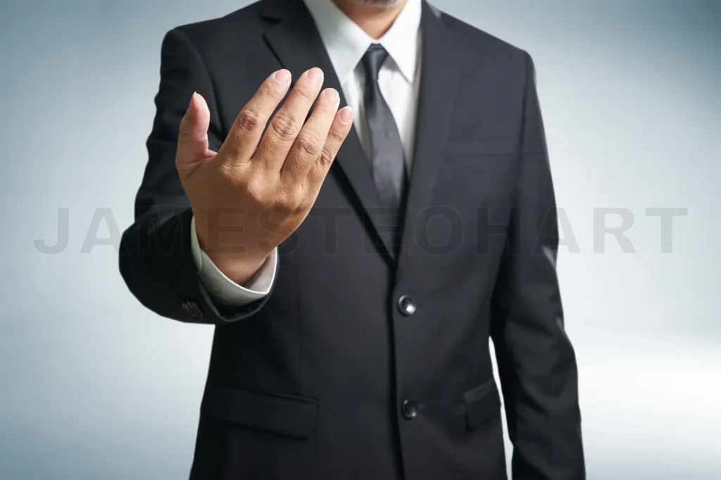 
Successful Businessmen  Inviting To Come Hands Style , (Businessman, Coach, Leadership) Leader Concept