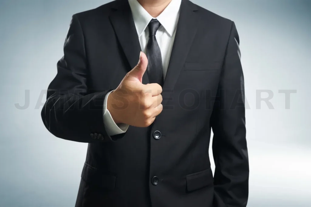 
Successful Businessman Gives Thumb Up  Style