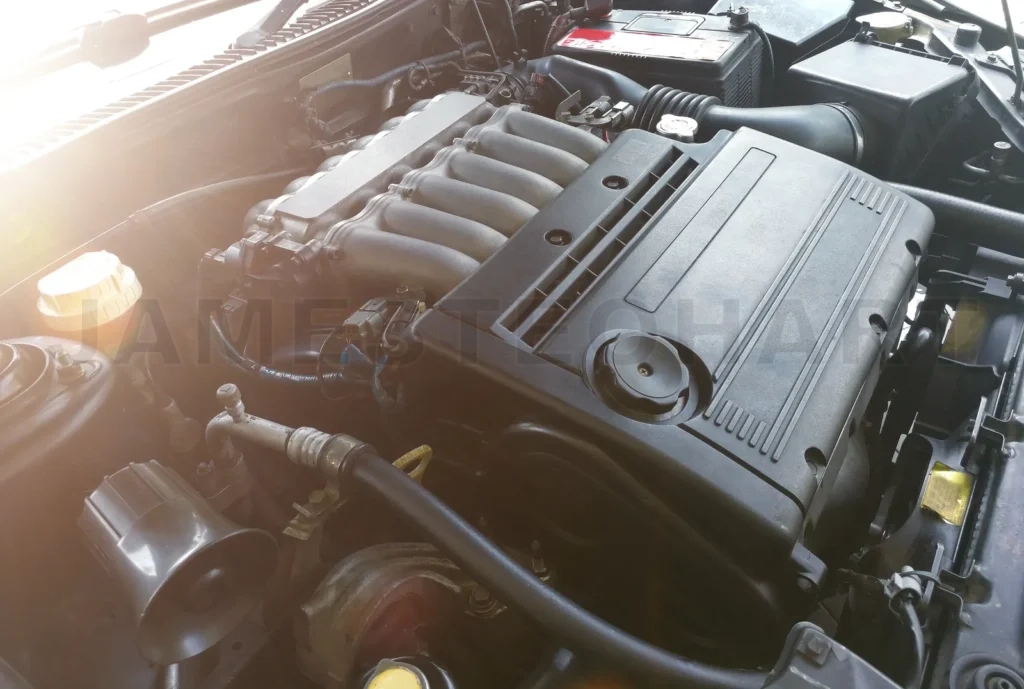 
Unbranded Car Engine With Sun Flare