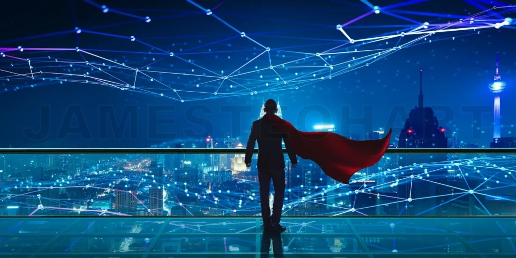 
Business vision with smart big data technology concept