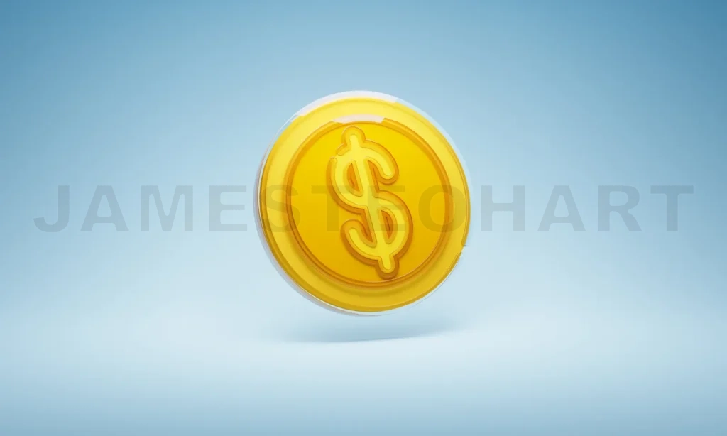 
3d rendering glossy design gold coin
