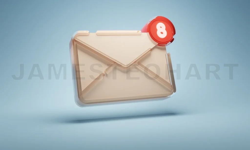 
Glossy design mail with eight notification