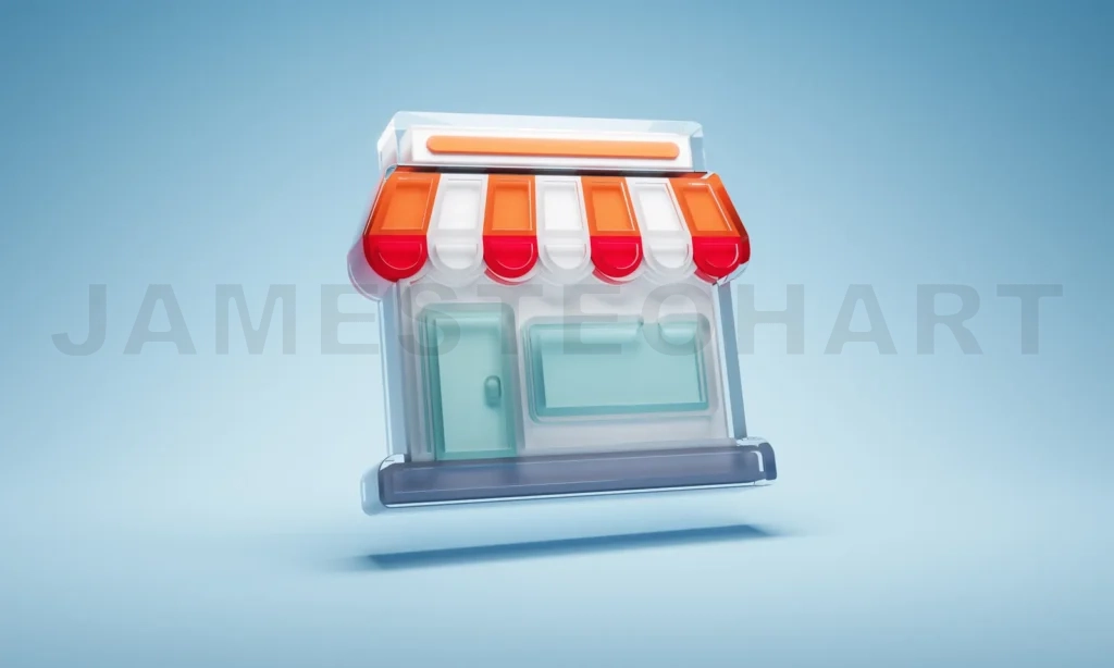 
3d rendering glossy design warehouse or shop